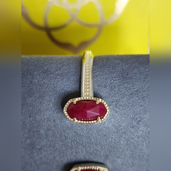 NWOT Kendra Scott Gold & Ruby Cuff Bracelet - Picture 3 of 8